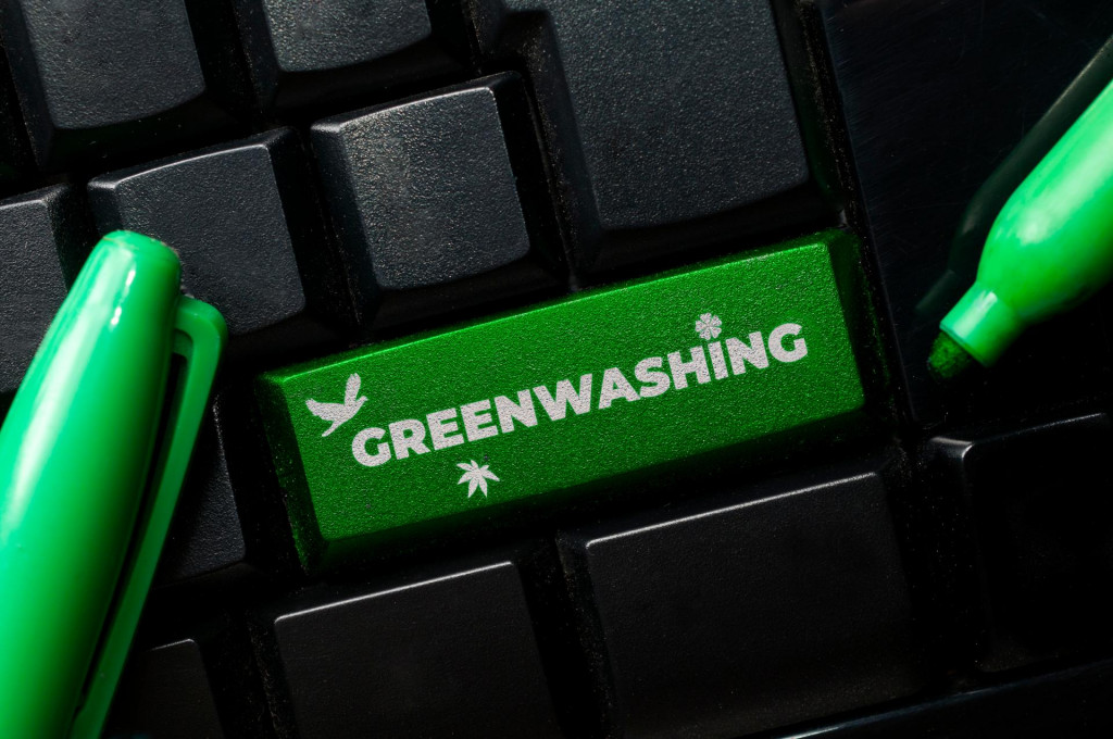 &lt;p&gt;Greenwashing concept: a black keyboard with a green marker and the text greenwashing. Greenwashing is a communication technique to build a false image of a company in terms of environmental impact.&lt;/p&gt;