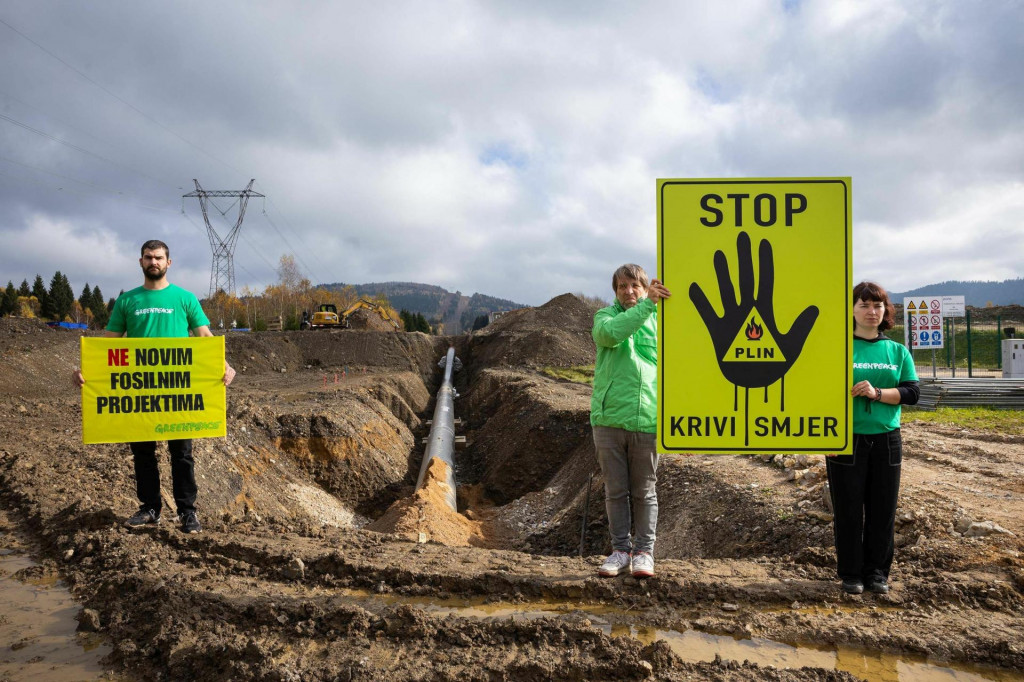 &lt;p&gt;Aktivisti Greenpeacea na trasi plinovoda Zlobin-Bosiljevo&lt;/p&gt;