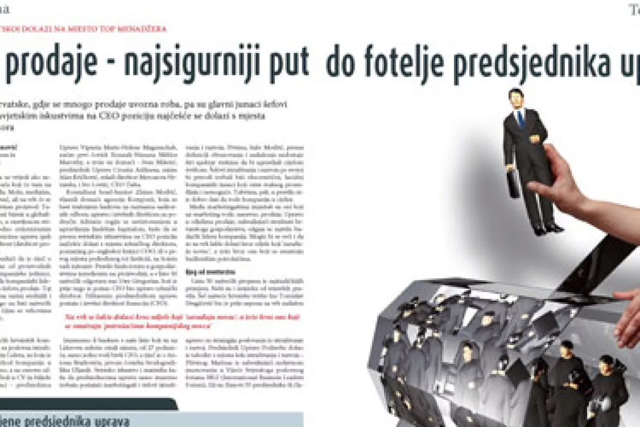 'Prodajni pedigre' preduvjet za &scaron;efovsku fotelju