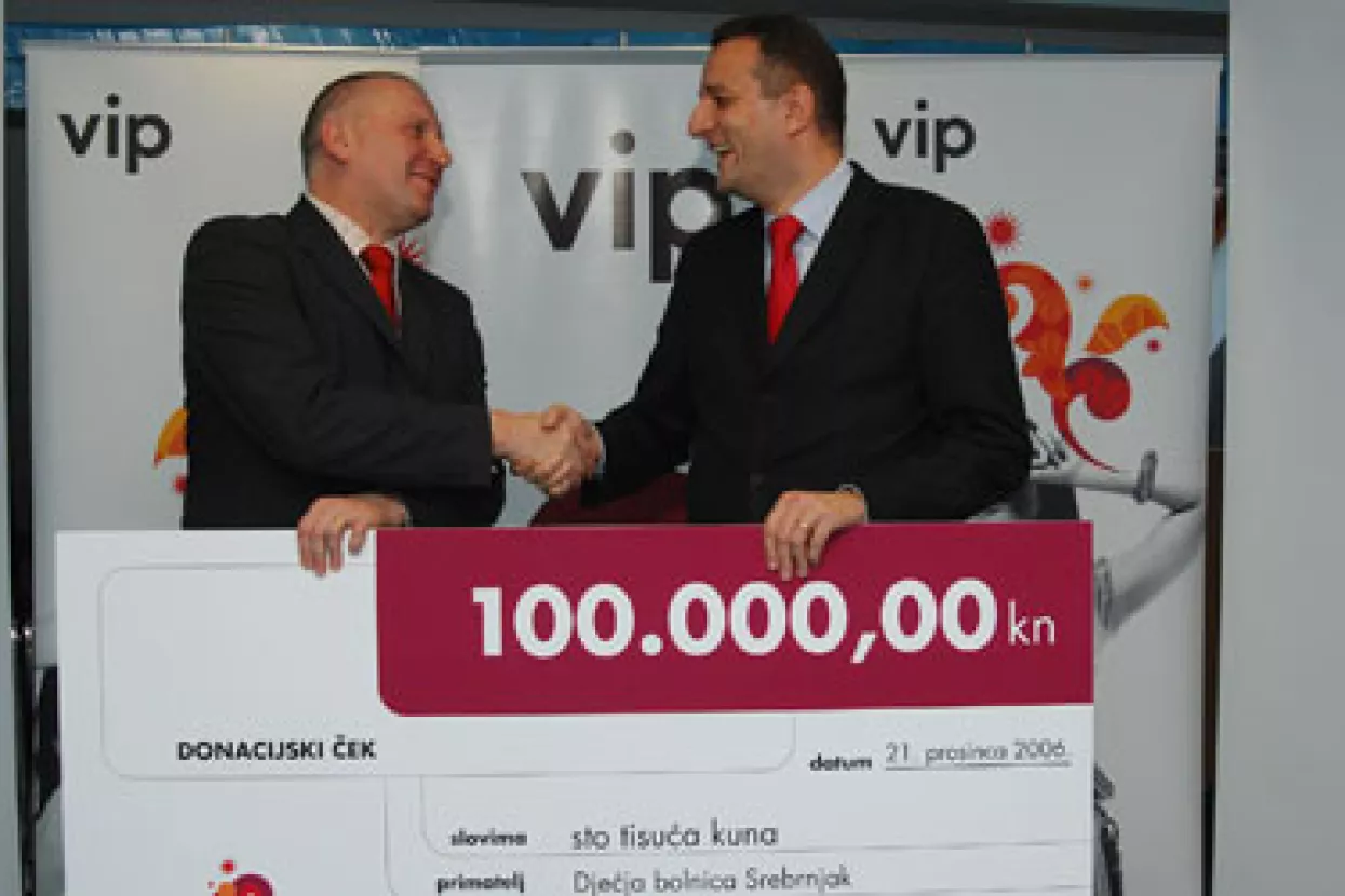 Vipnet donirao 100.000 kuna Dječjoj bolnici Srebrnjak