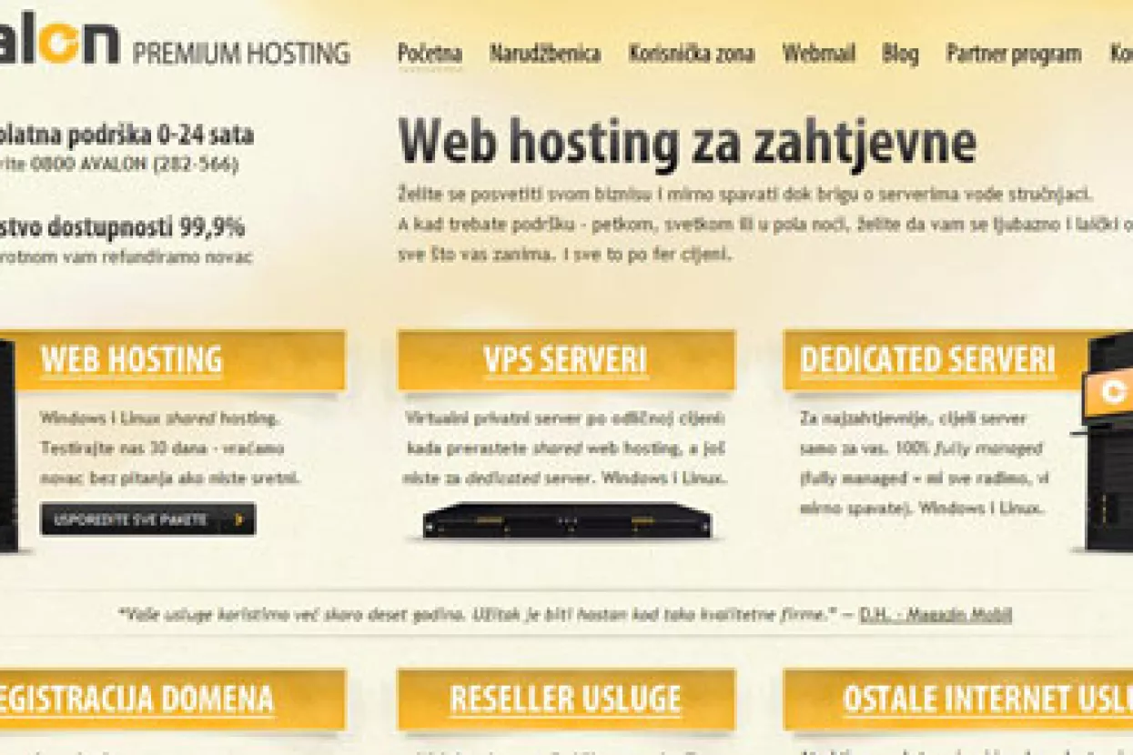 Avalon lansirao novu internetsku stranicu