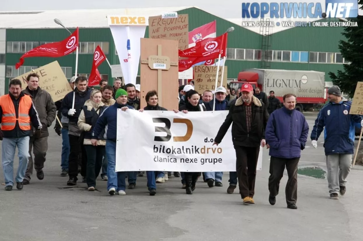 Radnici Bilokalnik drva danas prosvjeduju ispred HUP-a