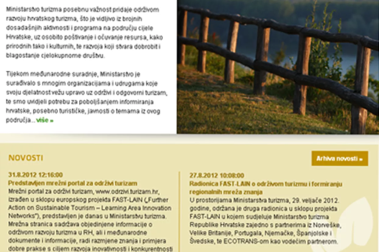Ministarstvo predstavilo portal 'Održivi turizam'
