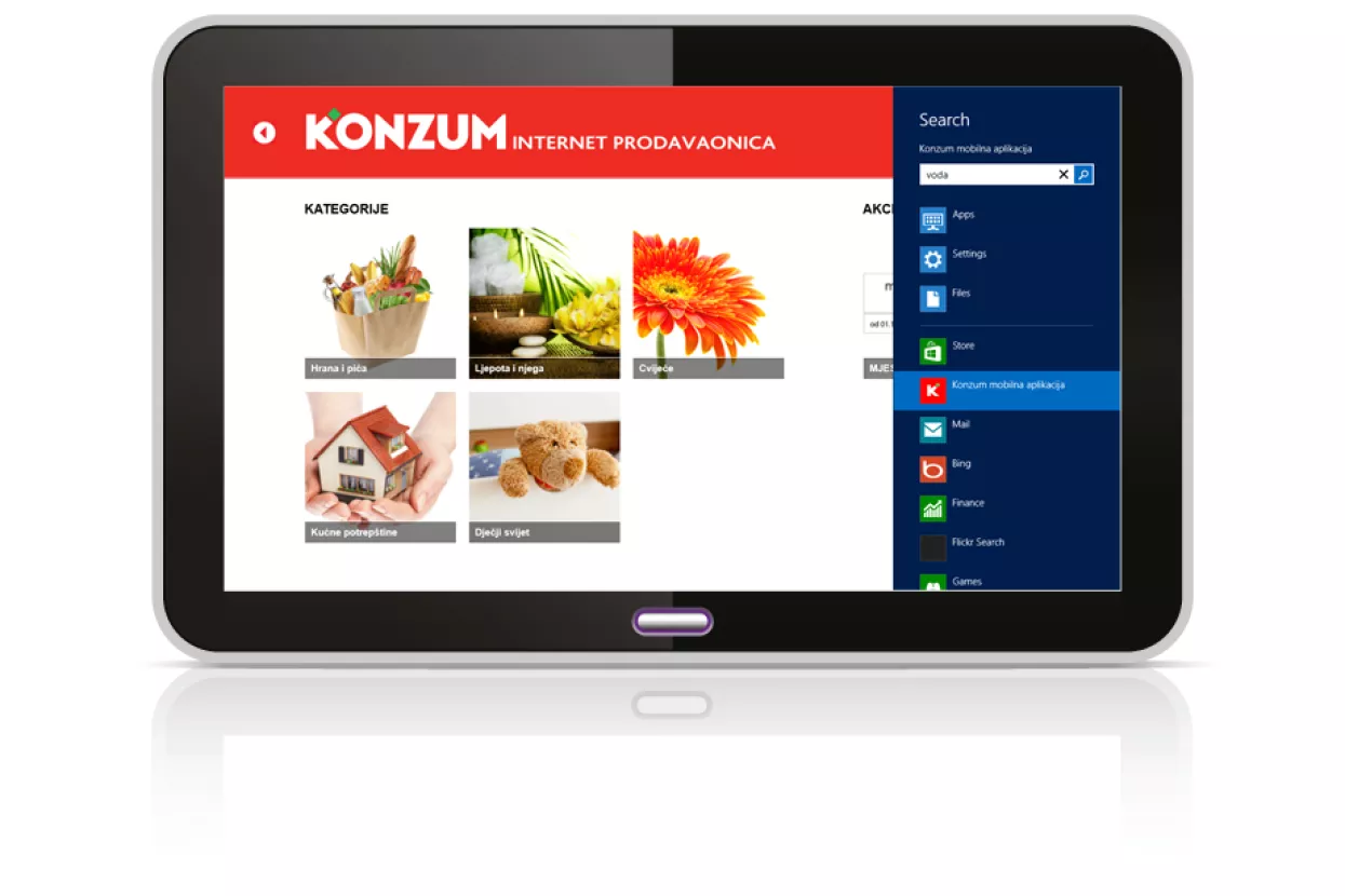 Konzum mobilna aplikacija na Windows 8 platformi