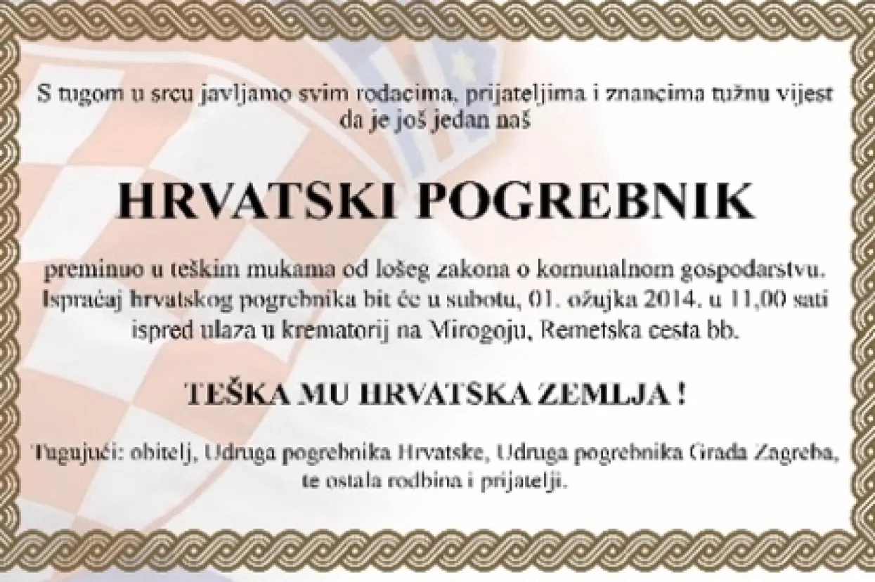'Ispraćaj hrvatskog pogrebnika' na Krematoriju