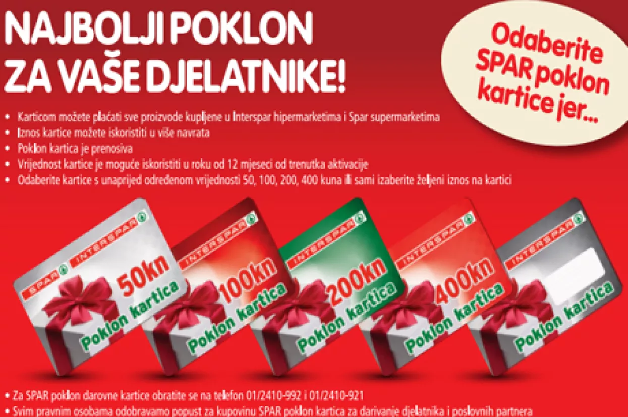 Spar kartica - najbolji je poklon i za vaše djelatnike