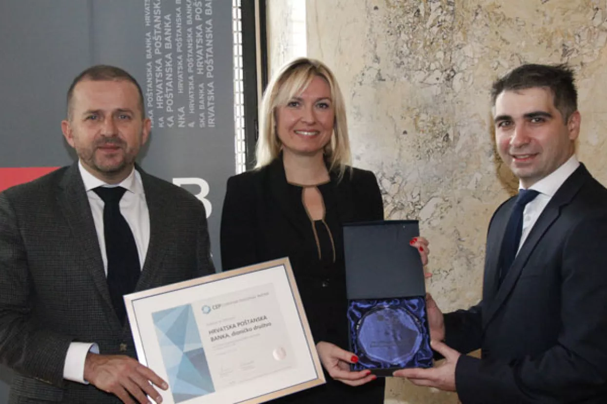 Hrvatskoj poštanskoj banci dodijeljen Certifikat Poslodavac Partner