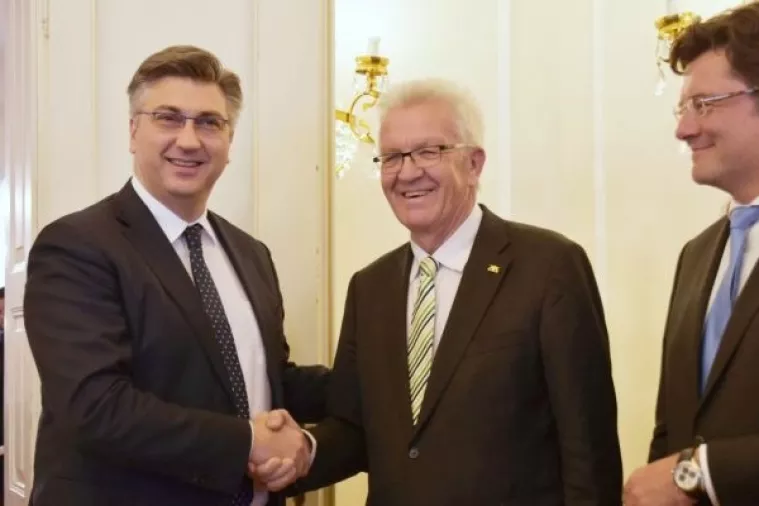 Plenković i Kretschmann razgovarali o gospodarskoj suradnji vrijednoj oko milijardu eura