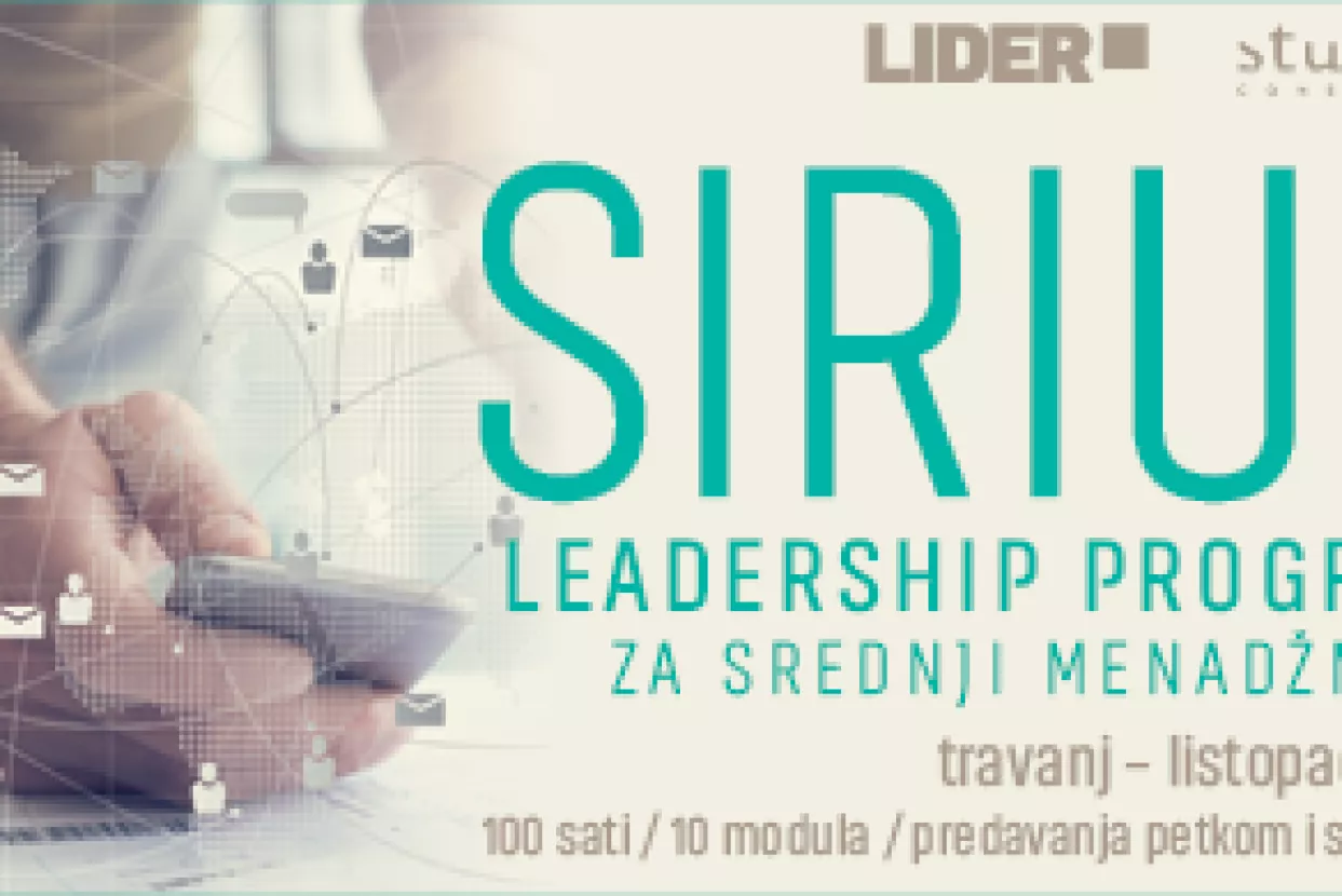 Sirius Leadership program, svibanj - studeni 2018.