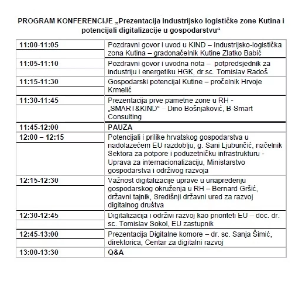 Predstavljanje Industrijsko-logističke zone Kutina i uloge digitalizacije u gospodarstvu