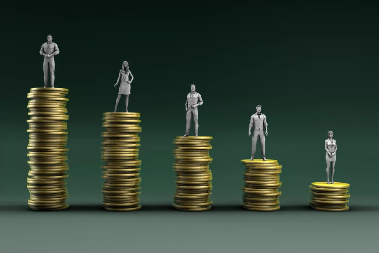 Shrinking Wealth and Reduced Spending Power as Concept 3D Render