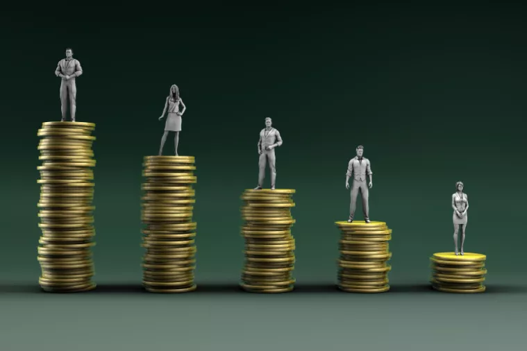 Shrinking Wealth and Reduced Spending Power as Concept 3D Render