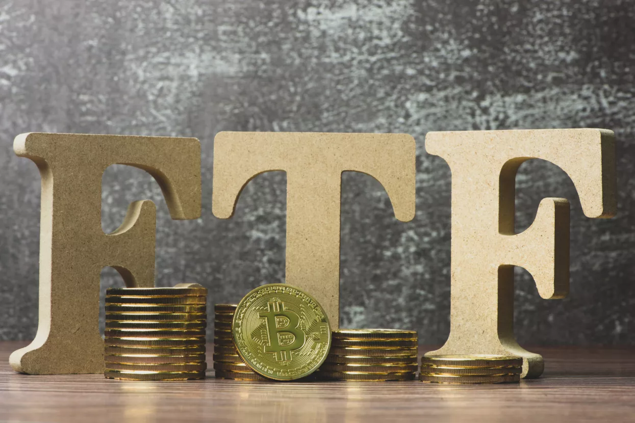 ETF and Bitcoin concept.