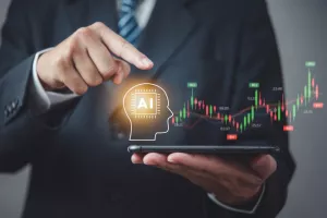 Chatbot conversation Ai Artificial Intelligence technology online customer service.Digital chatbot, robot application, OpenAI generate. financial investment stock market.Virtual assistant on internet.<br>umjetna inteligencija, ulaganje, ulaganja, investicija, investicije, biznis, rast, ai