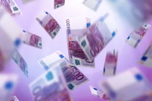 Novčanice eura padaju s neba, kiši euro