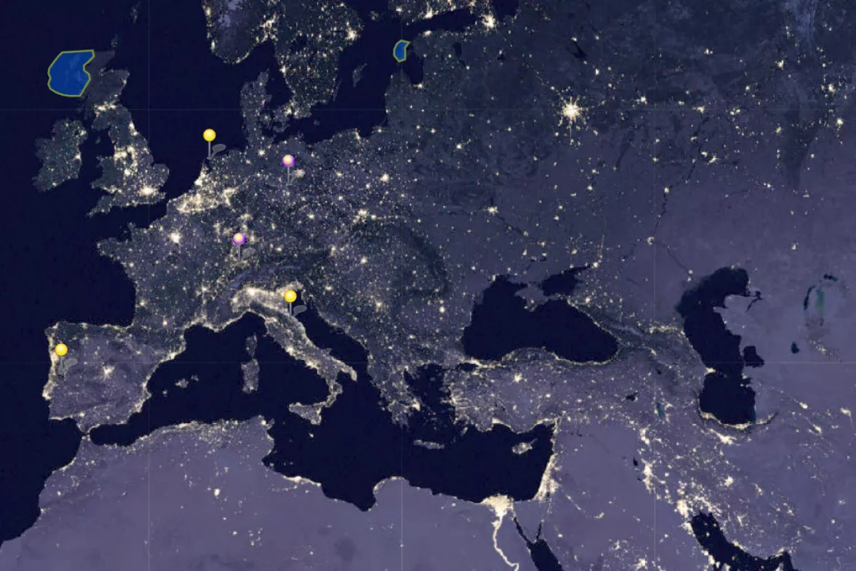 Noćna satelitska snimka Europe, stvorena NASA-inim projektom Black Marble, na temelju Falchijeve studije iz 2019. pokazuje, među ostalim, da su Italija, Portugal i Nizozemska među zemljama koje najviše onečišćuju umjetnom svjetlošću, dok je Njemačka među onima koje najmanje svjetlosno onečišćuju