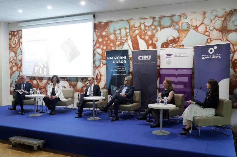 Promocija knjige i panel: "Kako poboljšati korporativno upravljanje u Hrvatskoj?" Darko Tipurić, Vedrana Jelušić Kašić, Neven Vranković, Miodrag Šajatović, Marina Klačmer Čalopa, Lana Cindrić