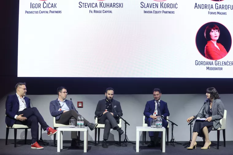 Financijski forum.Okrugli stol: Investicijski fondovi i strategije financiranjarasta kompanija.Slaven Kordić, Andrej Garofulić, Stevica Kuharski, Igor Čičak, Gordana Gelenčer.