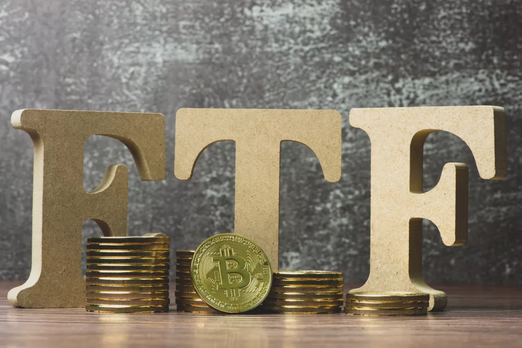 ETF and Bitcoin concept.