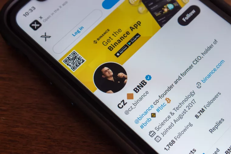 Changpeng Zhao, X profil