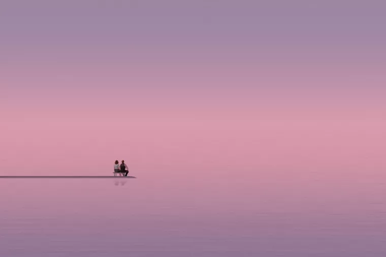 Suton, zalaz, smiraj, par, osamljenost, mir, zen, distanciranost