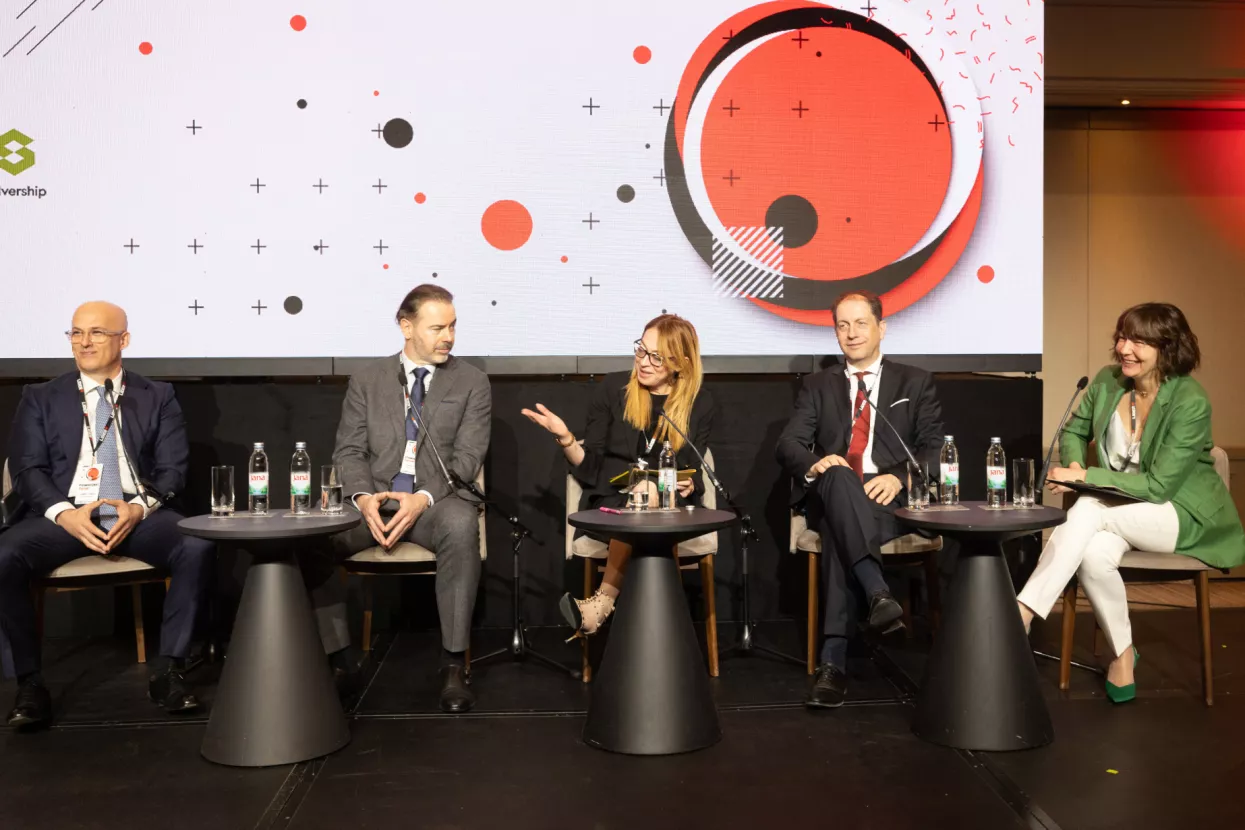 Financijski forum 2026.Bankarski panel:Dalibor Ćubela, Dinko Lucić, Liana Keserić, Christoph Schoefboeck, Gordana Gelenčer.