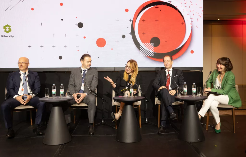 Financijski forum 2026.Bankarski panel:Dalibor Ćubela, Dinko Lucić, Liana Keserić, Christoph Schoefboeck, Gordana Gelenčer.