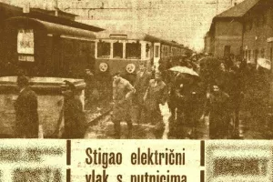 Faksimil naslovnice Večernjeg lista od 22. travnja 1966.