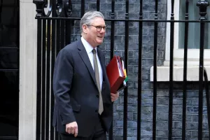 Britain's Prime Minister Keir Starmer leaves 10 Downing Street to take part in the weekly session of Prime Minister's Questions on March 26, 2025 in London, England.
