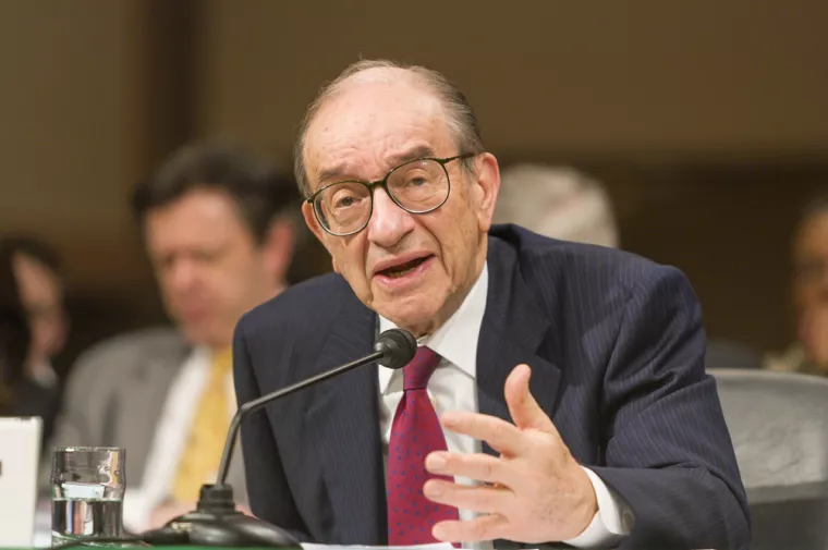 WASHINGTON, DC, USA - FEBRUARY 16, 2005U.S. Federal Reserve Chairman Alan Greenspan testifies before Congress.