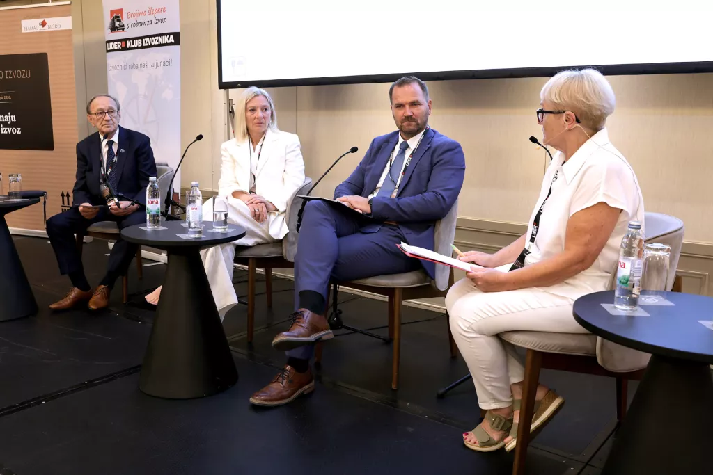 Konferencija o izvozu 2026. Panel 2: Alojzije &Scaron;estan, Alenka Jajac - Knez, Hrvoje Galičić i Manuela Ta&scaron;ler