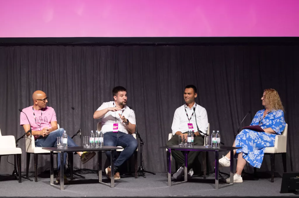 Konferencija Marketing and Sales by Numbers.Panel: AI u prodaji: Lordan Kondić, Roberto Levak, Ivica Kruhek, Ksenija Pu&scaron;karićI