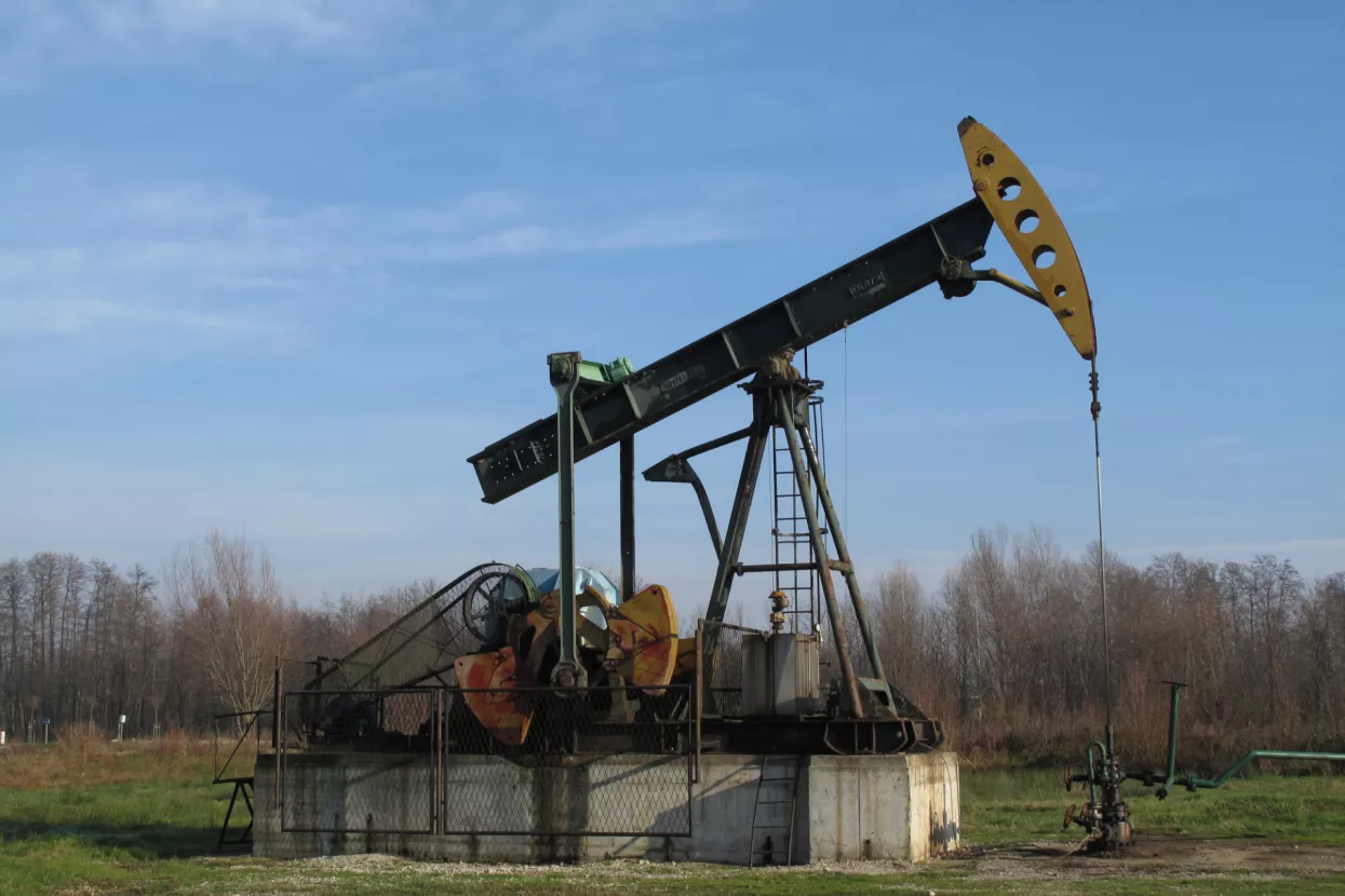 Ivanic Grad Croatia December 12th 2014 oil pump in the field