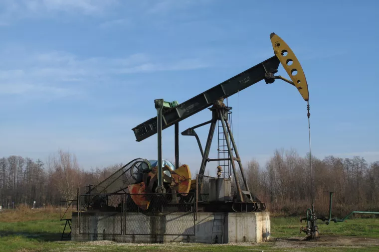 Ivanic Grad Croatia December 12th 2014 oil pump in the field