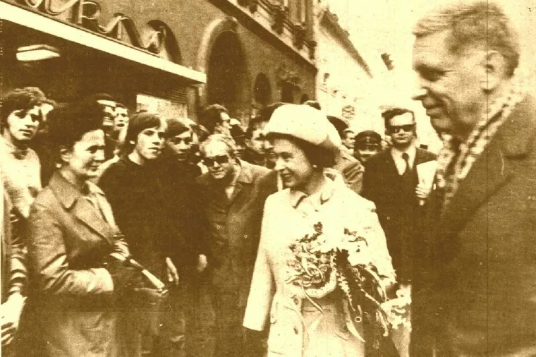 Elizabeta II. u Zagrebu 1972. (presnimka iz Večernjeg lista)