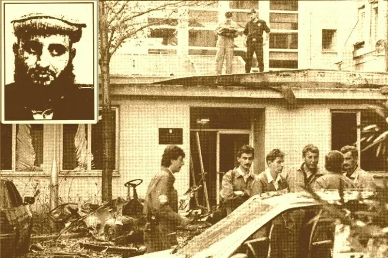 Očevid nakon riječkog osvetničkog samoubilačkog napada i portret Tal'ata Fu'ada Qasima (presnimka iz Večernjeg lista)