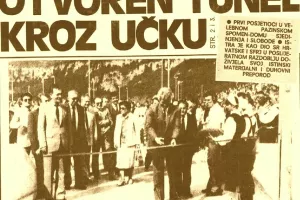 Otvaranje tunela Učka 27. rujna 1981. (faksimil s naslovnice Večernjeg lista)