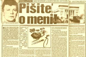 Faksimil reportaže novinara Večernjeg lista o posjetu Antunu Beliću u egipatskom zatvoru